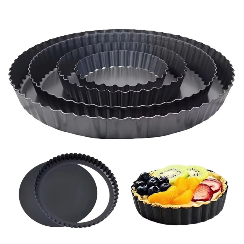 Kitchen Appliances Baking - 1pc Removable Bottom Fluted Tart Pan