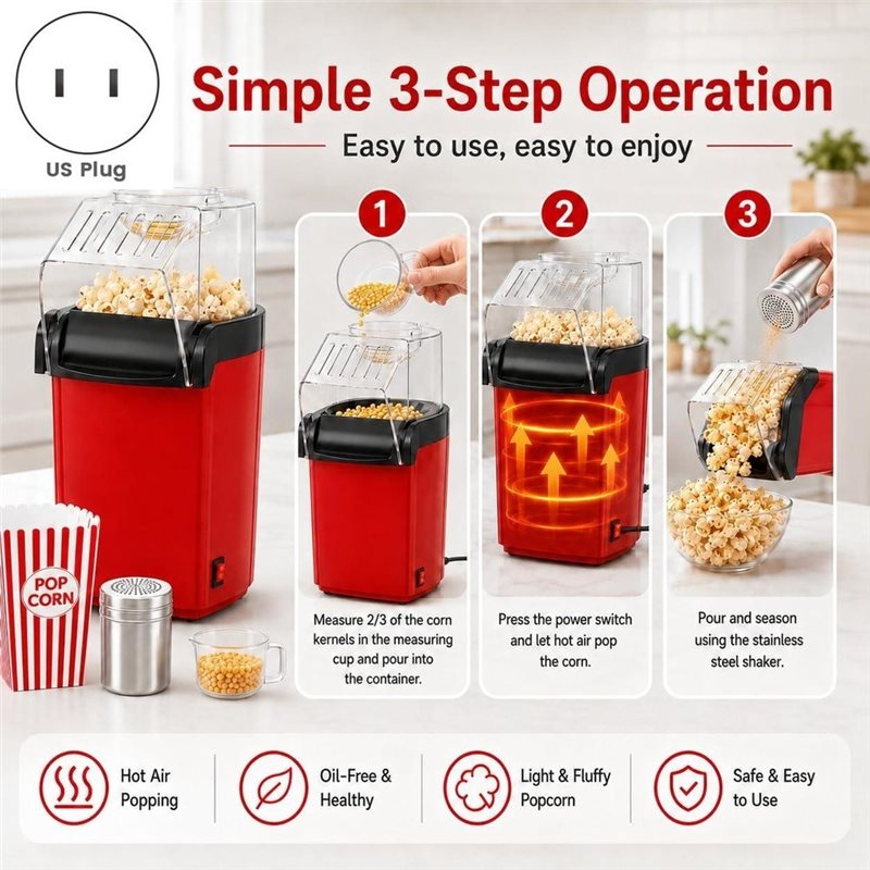 Hot Air Popcorn Maker With 5 P - огляд і ціна Air Popcorn Maker